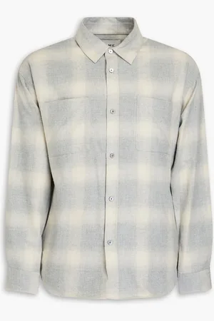 Frame Checked cotton-flannel shirt - Gray - L