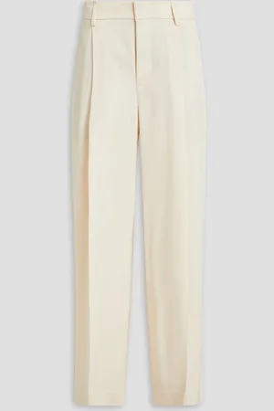 Vince Pleated twill wide-leg pants - White - US 8