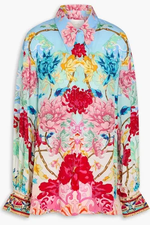 Camilla Crystal-embellished printed silk crepe de chine shirt - - XS