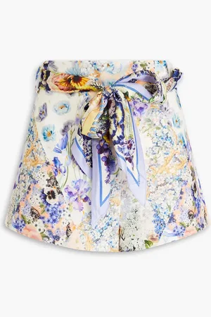 ZIMMERMANN Floral-print linen-canvas shorts - Purple - 3