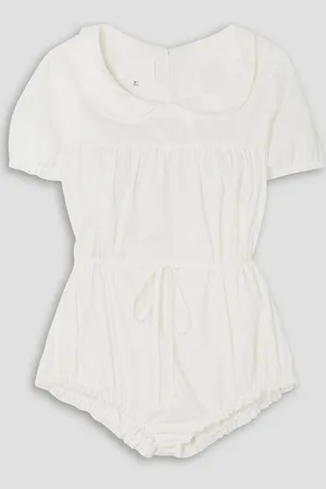 Maison Margiela Gathered belted cotton-poplin bodysuit - - IT 40