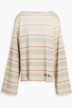 Acne Studios Striped cotton-jersey top - Neutral - XXS