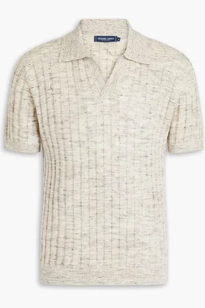 Frescobol Carioca Rino ribbed cotton-blend polo shirt - Neutral - XXL