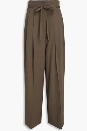 3.1 Phillip Lim Pleated wool-twill wide-leg pants - Green - US 2