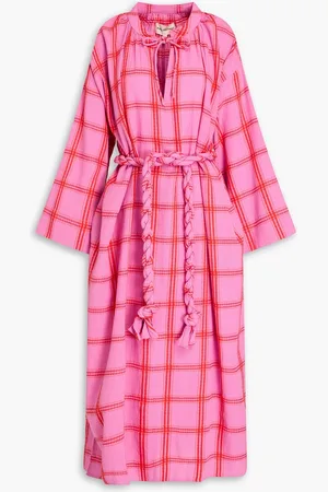Mara Hoffman Lysa checked cotton-jacquard midi dress - - XXS
