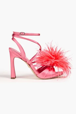 Sam Edelman Feather-embellished satin sandals - - EU 37