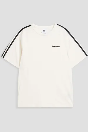 adidas Striped cotton-jersey T-shirt - White - XL