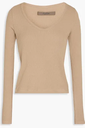 ENZA COSTA Ribbed jersey top - Neutral - L