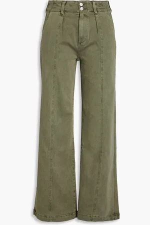 Paige Brooklin high-rise wide-leg jeans - Green - 24
