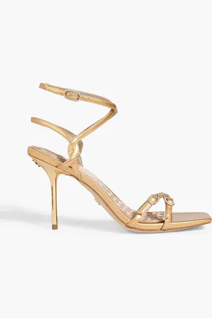 Sam Edelman Trevin metallic faux patent-leather sandals - Metallic - US 10