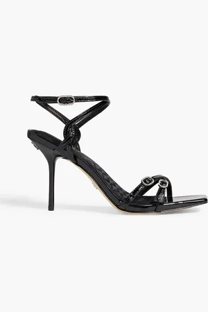 Sam Edelman Trevin embellished faux patent-leather sandals - - US 6
