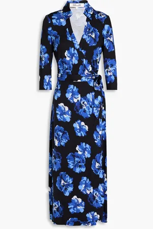 Diane von Furstenberg Floral-print silk-jersey midi wrap dress - - XXS