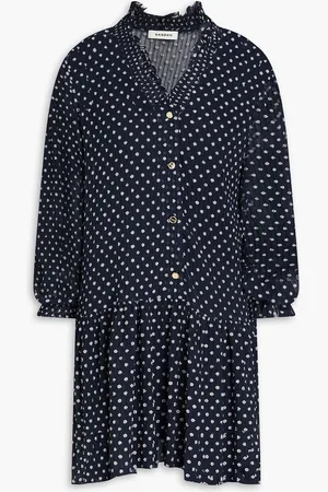 Sandro Fil coupé georgette mini dress - Blue - FR 40