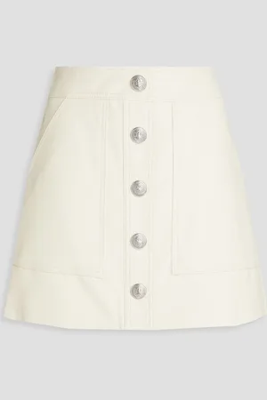 VERONICA BEARD Arez button-embellished mini skirt - White - US 6