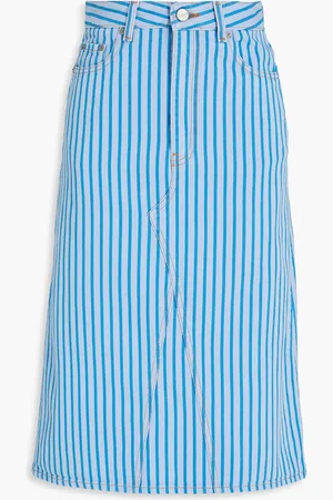 Ganni Striped denim skirt - Blue - DE 32