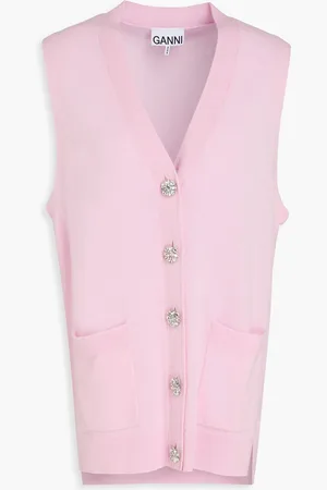 Ganni Merino wool and cashmere-blend cardigan - Pink - S