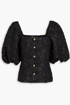 Ganni Floral-jacquard blouse - - DE 50
