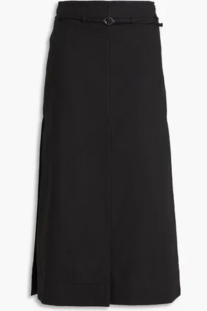 Ganni Belted cotton midi skirt - - DE 34