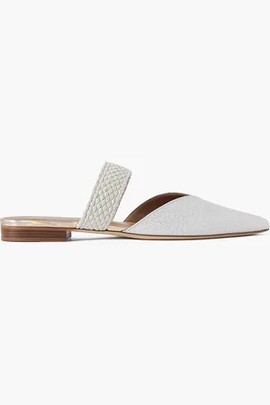 MALONE SOULIERS Maisie cord-trimmed metallic jacquard point-toe flats - Metallic - EU 35