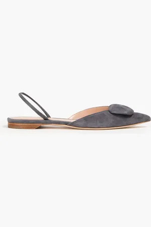 Rupert Sanderson Sabine embellished suede slingback point toe flats - - EU 38.5