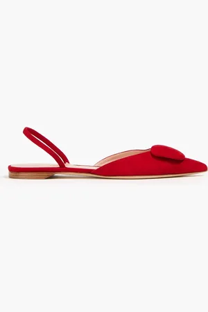 Rupert Sanderson Sabine embellished suede slingback point toe flats - - EU 37