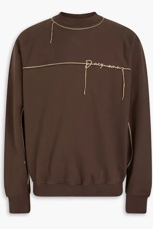 Jacquemus Fio embroidered cotton-fleece sweatshirt - Brown - S