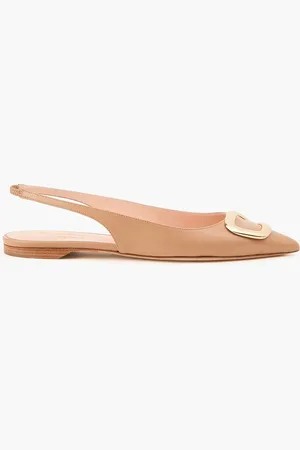 Rupert Sanderson Faro embellished leather slingback point-toe flats - Neutral - EU 37