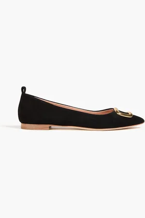 Rupert Sanderson Claudette embellished suede point-toe flats - - EU 38