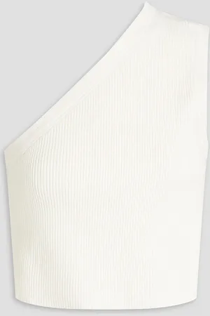 Jacquemus Ascu cropped one-shoulder linen-blend top - White - FR 44