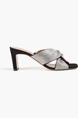 Claudie Pierlot Crystal-embellished suede mules - - EU 37