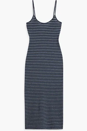 ONIA Striped linen-blend jersey maxi dress - Blue - XL
