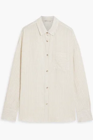 ONIA Striped linen and Lyocell-blend shirt - Neutral - M