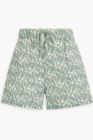 ONIA Printed linen and cotton-blend shorts - Green - L