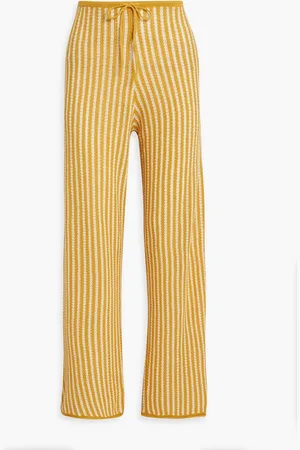 ONIA Striped linen wide-leg pants - - XL