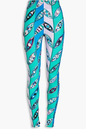 Puccini Printed stretch leggings - Blue - XS