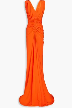 RHEA COSTA Saara ruched satin-jersey gown - - IT 40