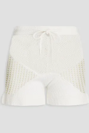ZIMMERMANN Crochet-knit cotton shorts - - 1