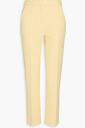 Rebecca Vallance Claire bouclé-tweed tapered pants - Yellow - UK 14