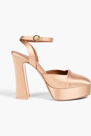 MALONE SOULIERS Mora 125 satin platform pumps - Neutral - EU 41.5