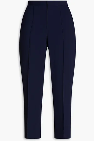 Vince Cropped twill straight-leg pants - Blue - US 6