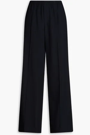 Vince Pleated flannel wide-leg pants - Blue - L