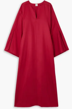 By Malene Birger Cais twill midi dress - Burgundy - DE 34