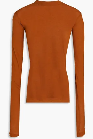 BITE Cotton-jersey top - Brown - M