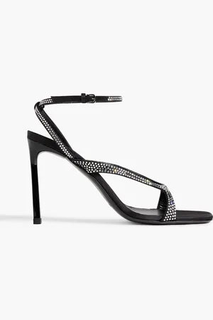 Sergio Rossi Sr Aracne 95 crystal-embellished satin sandals - - EU 37