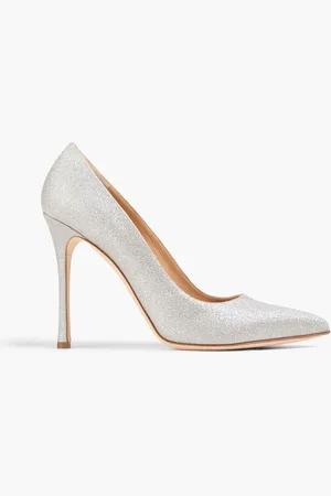 Sergio Rossi Argento glittered leather pumps - Metallic - EU 40
