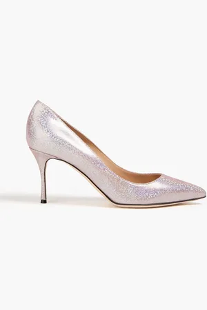 Sergio Rossi Glittered leather pumps - Pink - EU 36