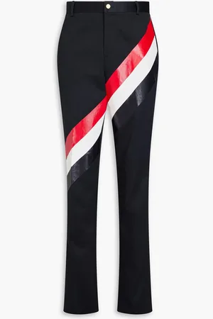 Thom Browne Striped cotton-twill chinos - Blue - 1