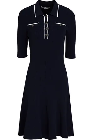 AUTUMN CASHMERE Ribbed-knit midi dress - Blue - S