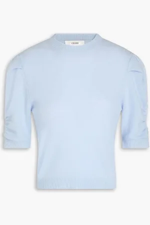 Frame Ruched cashmere sweater - Blue - L