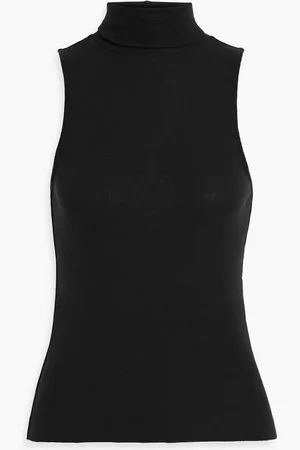 Frame Ribbed stretch-modal turtleneck top - - L